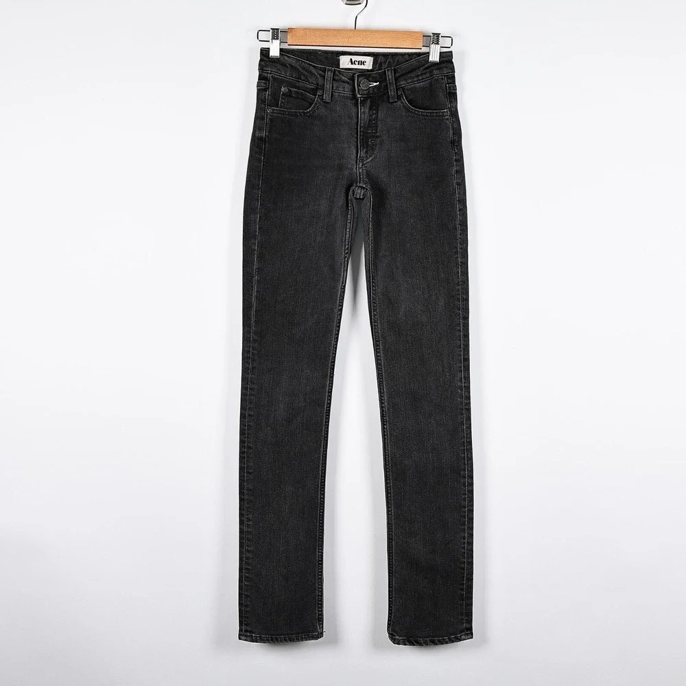 ACNE Skinny Jeans Black Womens 25/32Wash Denim Jeans